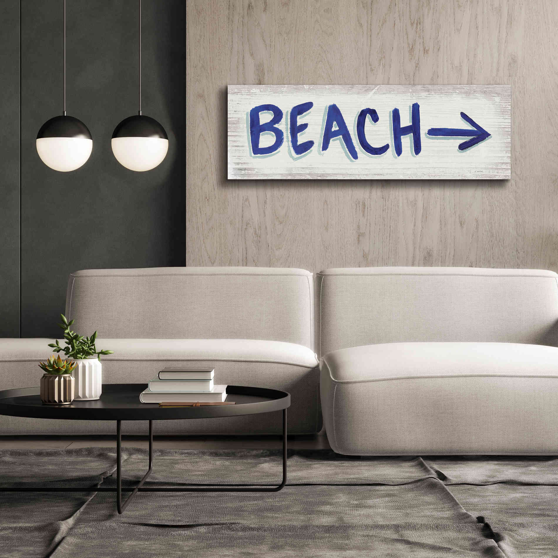 'Beach Time VII' by James Wiens, Canvas Wall Art,60 x 20
