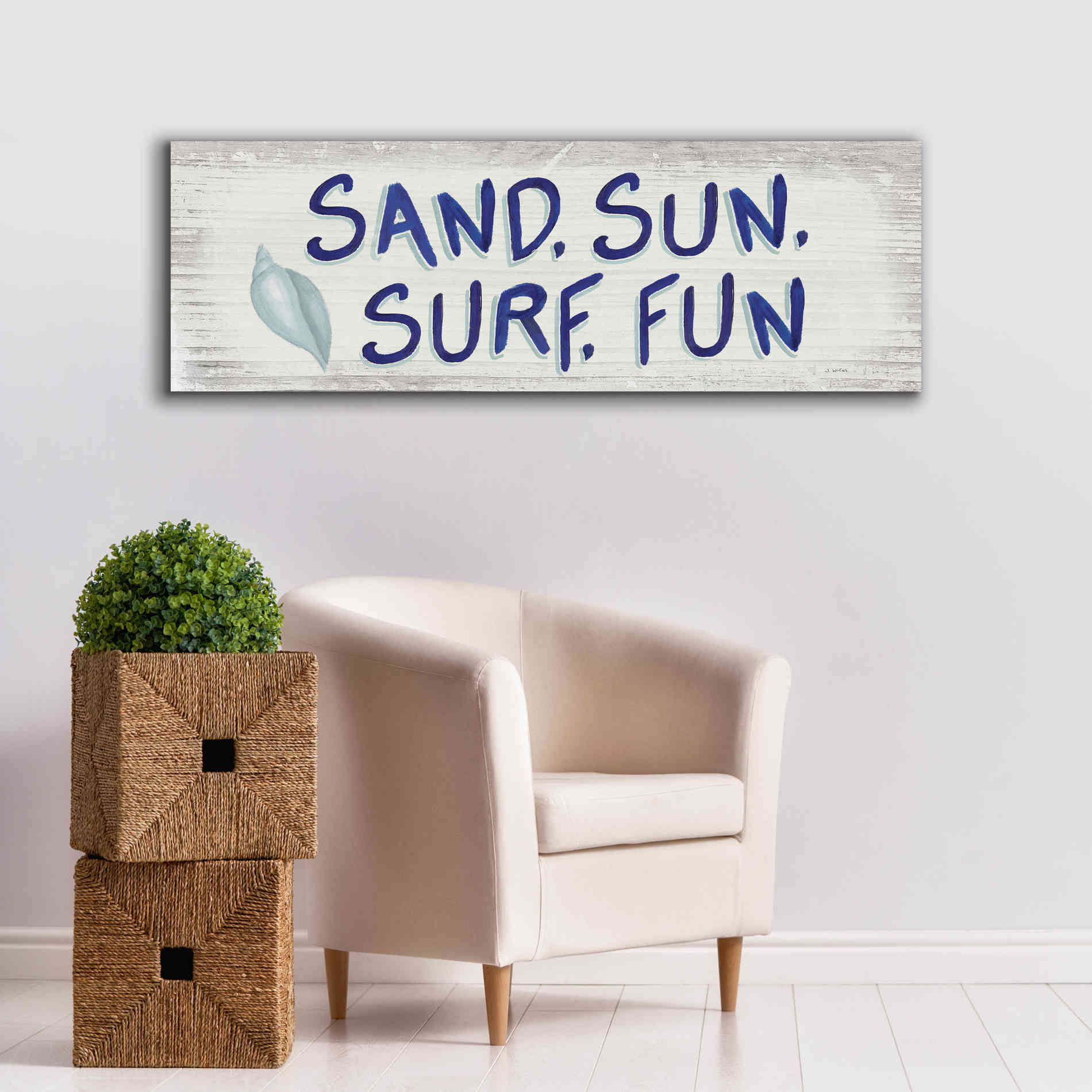 'Beach Time VIII' by James Wiens, Canvas Wall Art,60 x 20