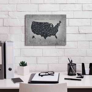 'Riveting USA Map' by James Wiens, Canvas Wall Art,16 x 12