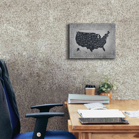 Image of 'Riveting USA Map' by James Wiens, Canvas Wall Art,16 x 12