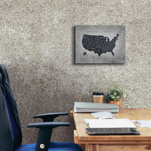 'Riveting USA Map' by James Wiens, Canvas Wall Art,16 x 12