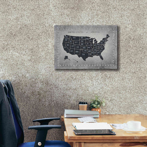 'Riveting USA Map' by James Wiens, Canvas Wall Art,26 x 18