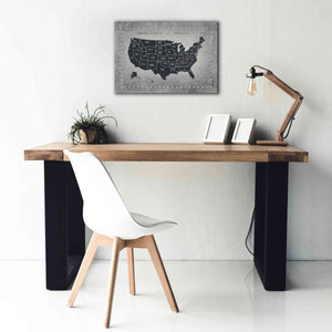 'Riveting USA Map' by James Wiens, Canvas Wall Art,26 x 18