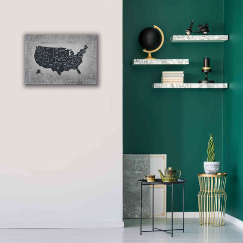 Image of 'Riveting USA Map' by James Wiens, Canvas Wall Art,26 x 18