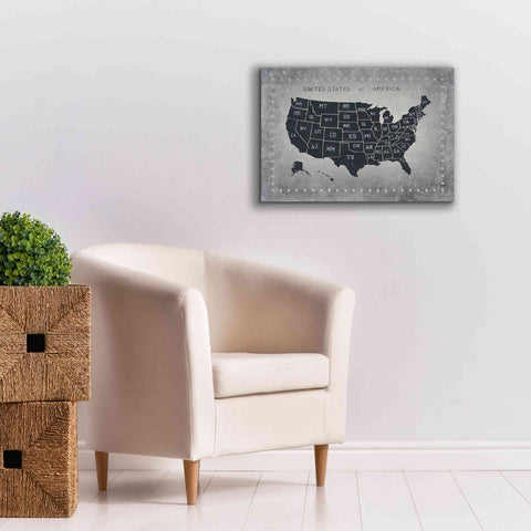 Image of 'Riveting USA Map' by James Wiens, Canvas Wall Art,26 x 18