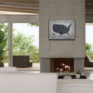 'Riveting USA Map' by James Wiens, Canvas Wall Art,34 x 26