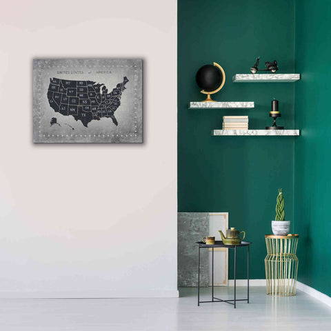 Image of 'Riveting USA Map' by James Wiens, Canvas Wall Art,34 x 26