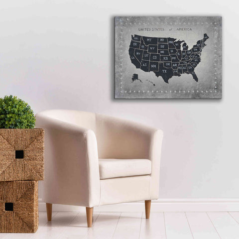 Image of 'Riveting USA Map' by James Wiens, Canvas Wall Art,34 x 26