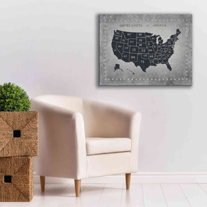 'Riveting USA Map' by James Wiens, Canvas Wall Art,34 x 26