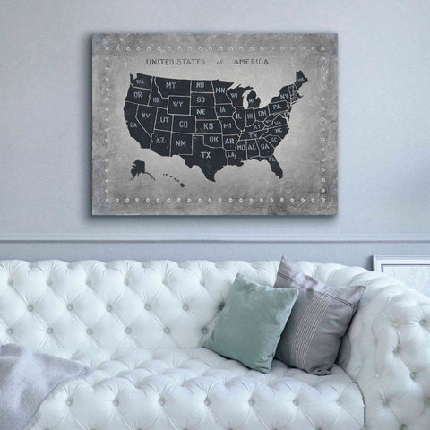 Image of 'Riveting USA Map' by James Wiens, Canvas Wall Art,54 x 40