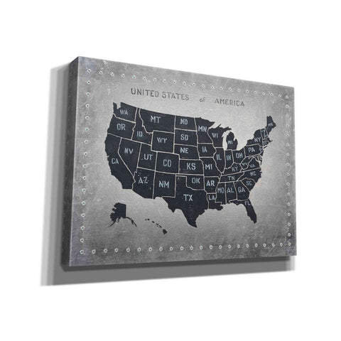 Image of 'Riveting USA Map' by James Wiens, Canvas Wall Art,16x12x1.1x0,26x18x1.1x0,34x26x1.74x0,54x40x1.74x0
