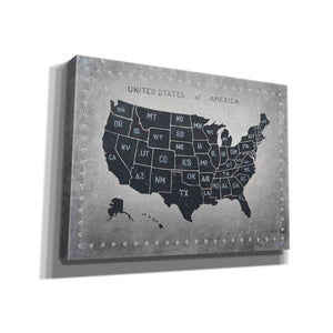 'Riveting USA Map' by James Wiens, Canvas Wall Art,16x12x1.1x0,26x18x1.1x0,34x26x1.74x0,54x40x1.74x0