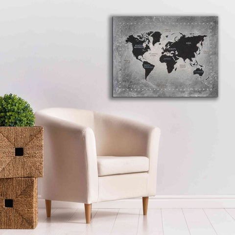 Image of 'Riveting World Map' by James Wiens, Canvas Wall Art,34 x 26