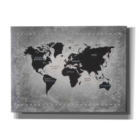 Image of 'Riveting World Map' by James Wiens, Canvas Wall Art,16x12x1.1x0,26x18x1.1x0,34x26x1.74x0,54x40x1.74x0