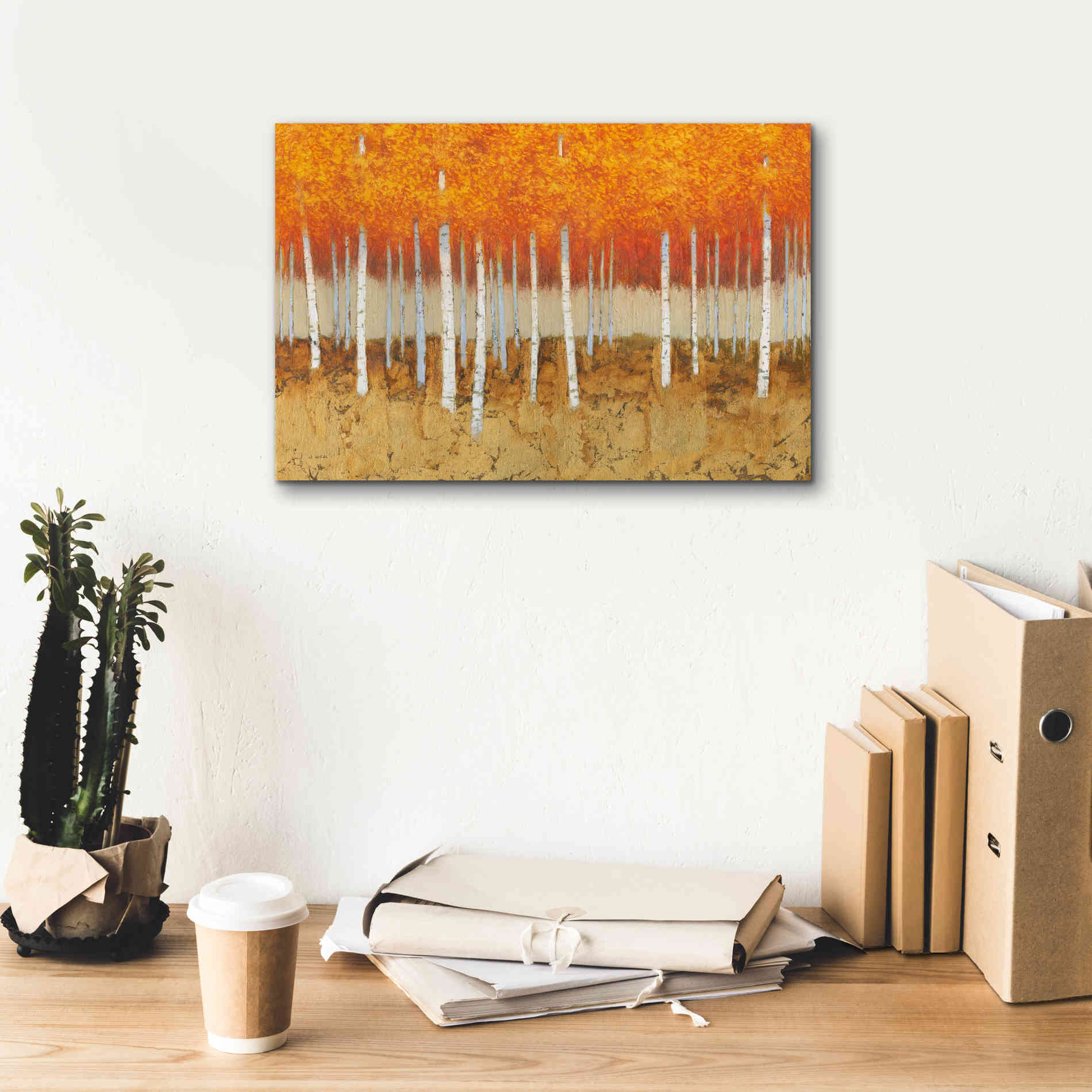 'Autumn Birches' by James Wiens, Canvas Wall Art,18 x 12