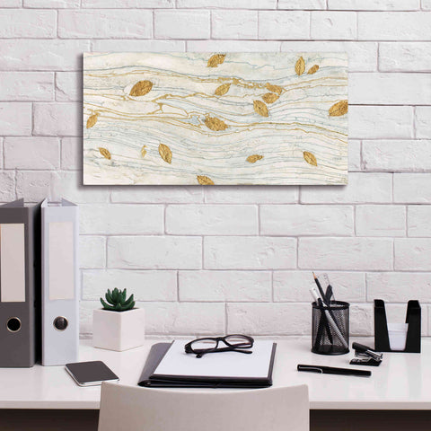 Image of 'Golden Fossil Leaves' by James Wiens, Canvas Wall Art,24 x 12