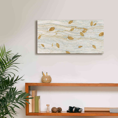 Image of 'Golden Fossil Leaves' by James Wiens, Canvas Wall Art,24 x 12