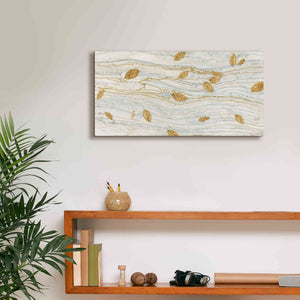 'Golden Fossil Leaves' by James Wiens, Canvas Wall Art,24 x 12