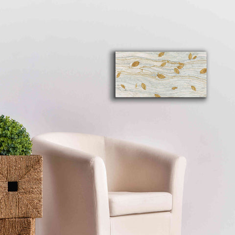Image of 'Golden Fossil Leaves' by James Wiens, Canvas Wall Art,24 x 12