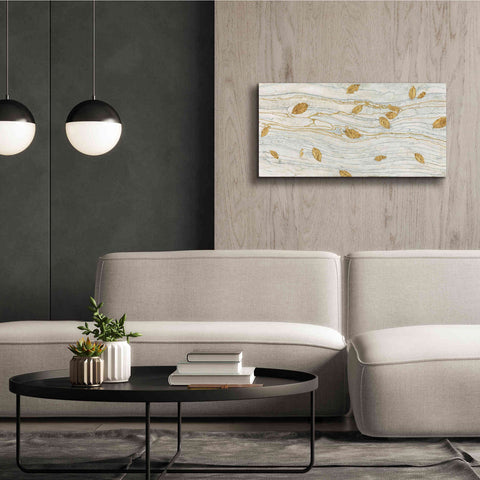 Image of 'Golden Fossil Leaves' by James Wiens, Canvas Wall Art,40 x 20