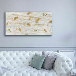 'Golden Fossil Leaves' by James Wiens, Canvas Wall Art,60 x 30