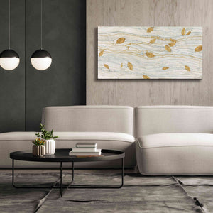 'Golden Fossil Leaves' by James Wiens, Canvas Wall Art,60 x 30