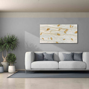 'Golden Fossil Leaves' by James Wiens, Canvas Wall Art,60 x 30