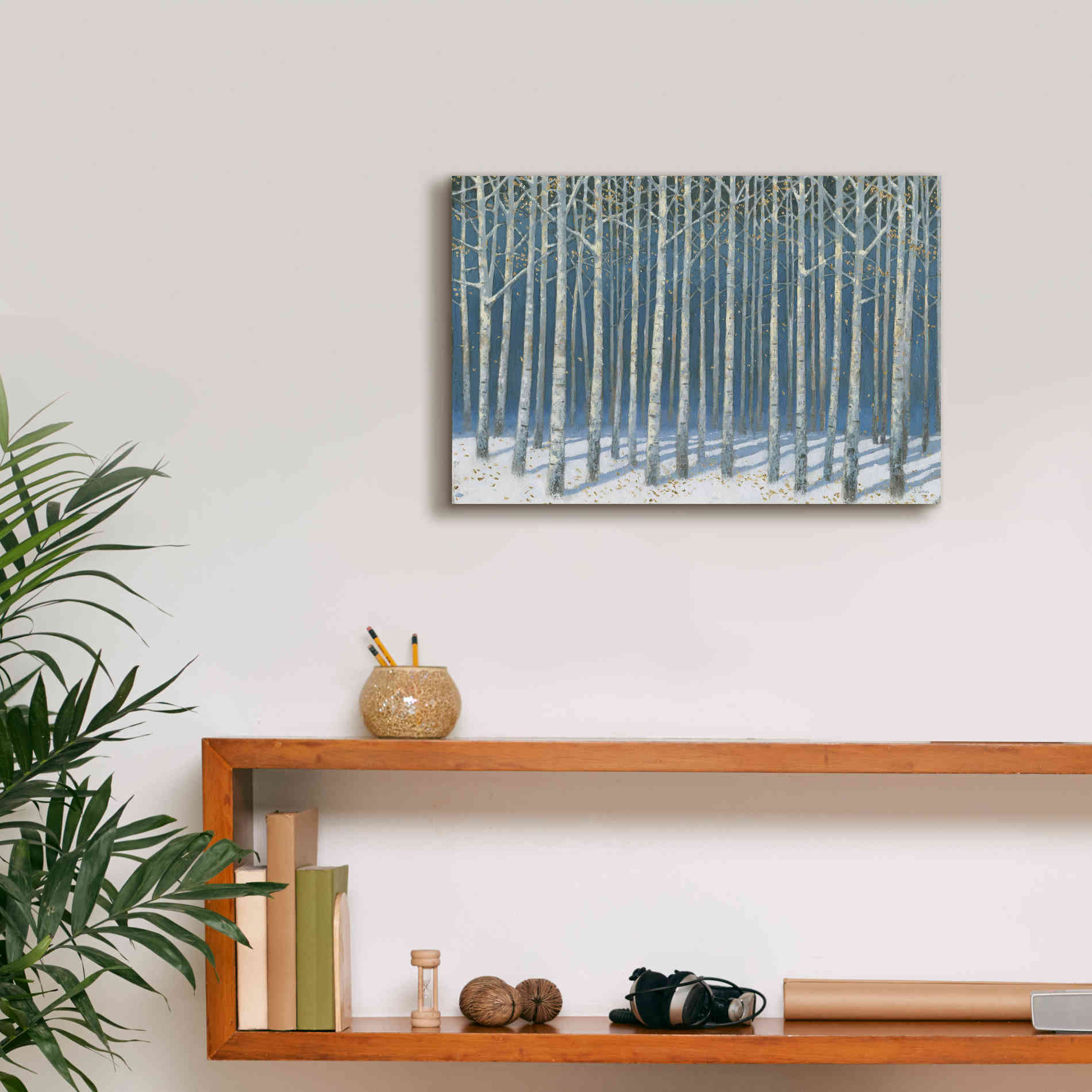 'Shimmering Birches' by James Wiens, Canvas Wall Art,18 x 12