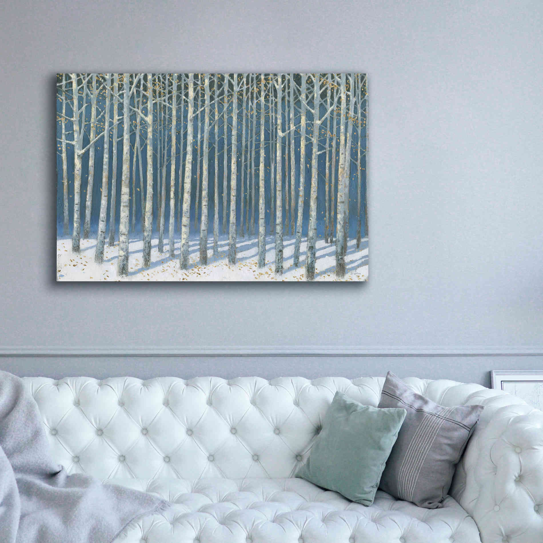 'Shimmering Birches' by James Wiens, Canvas Wall Art,60 x 40