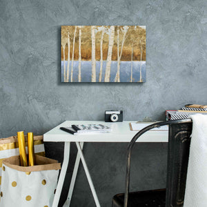 'Lakeside Birches' by James Wiens, Canvas Wall Art,18 x 12