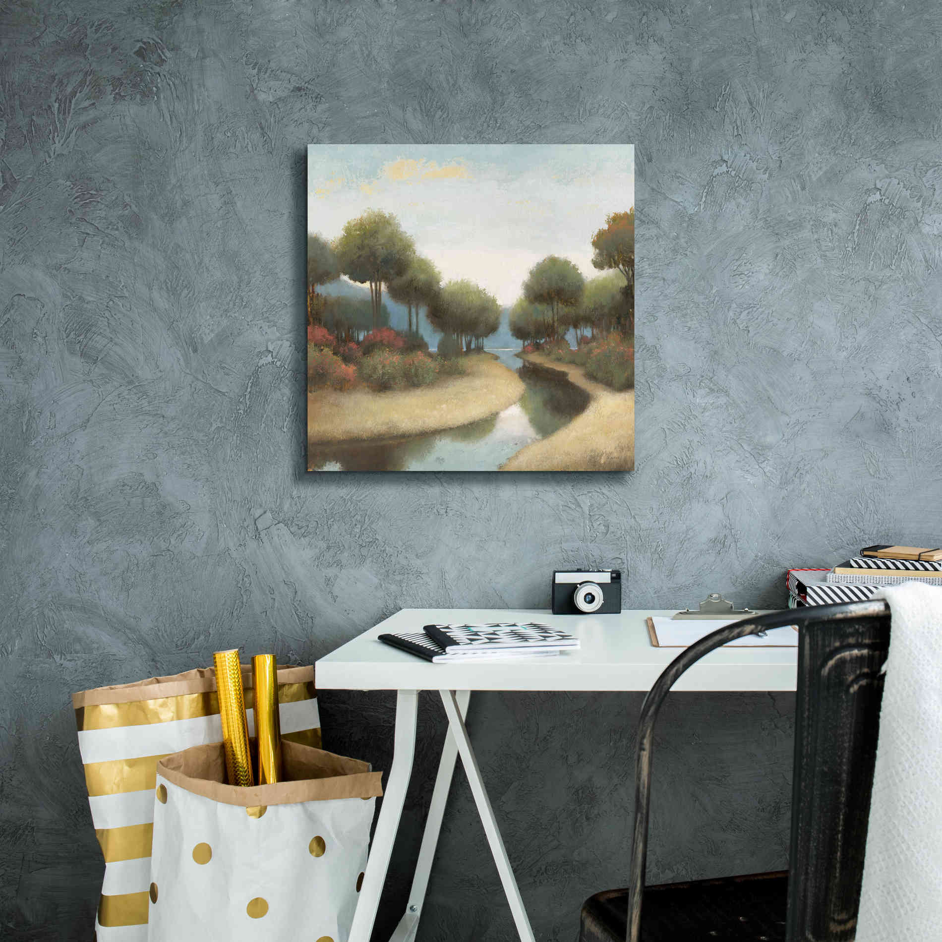 'By the Waterways I' by James Wiens, Canvas Wall Art,18 x 18