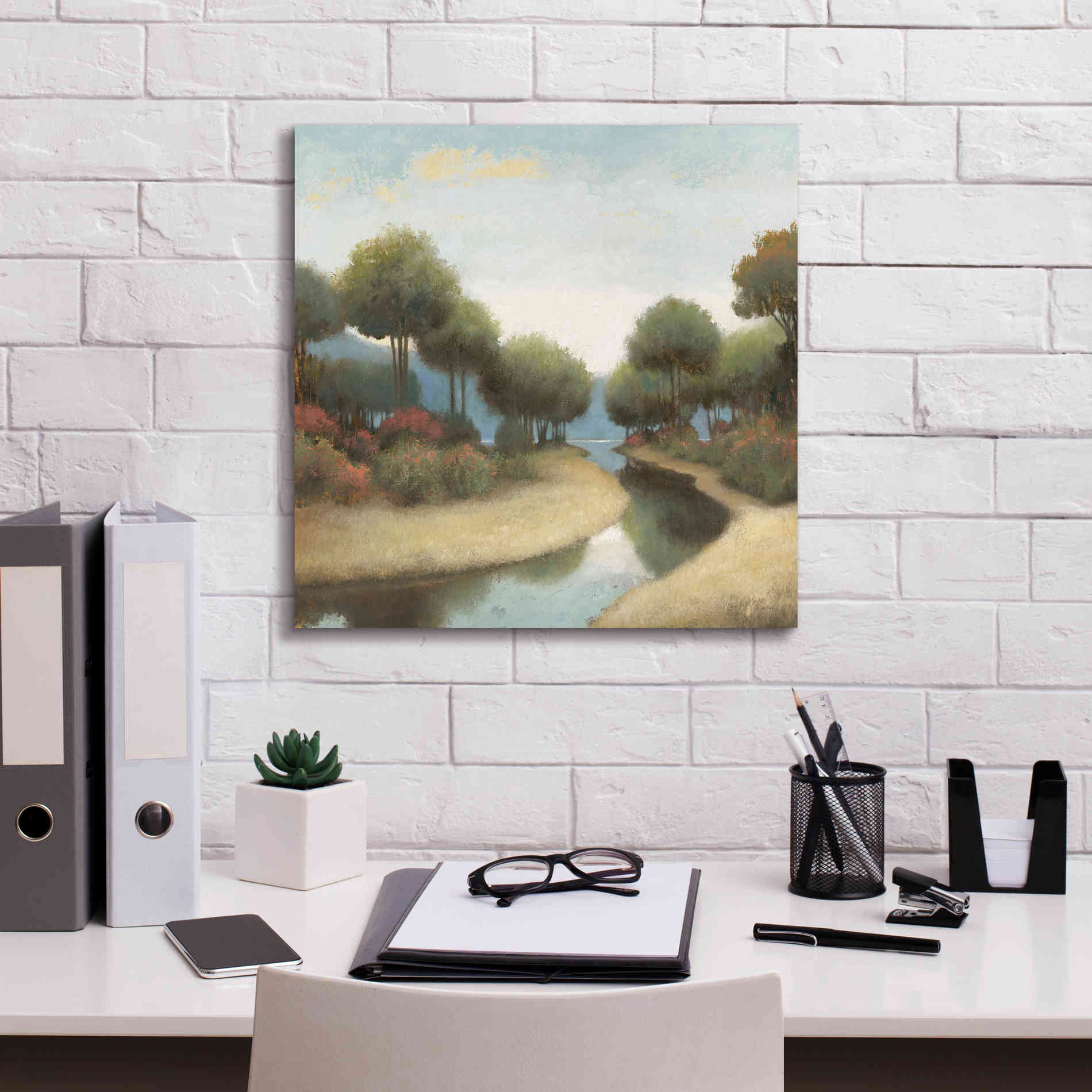 'By the Waterways I' by James Wiens, Canvas Wall Art,18 x 18