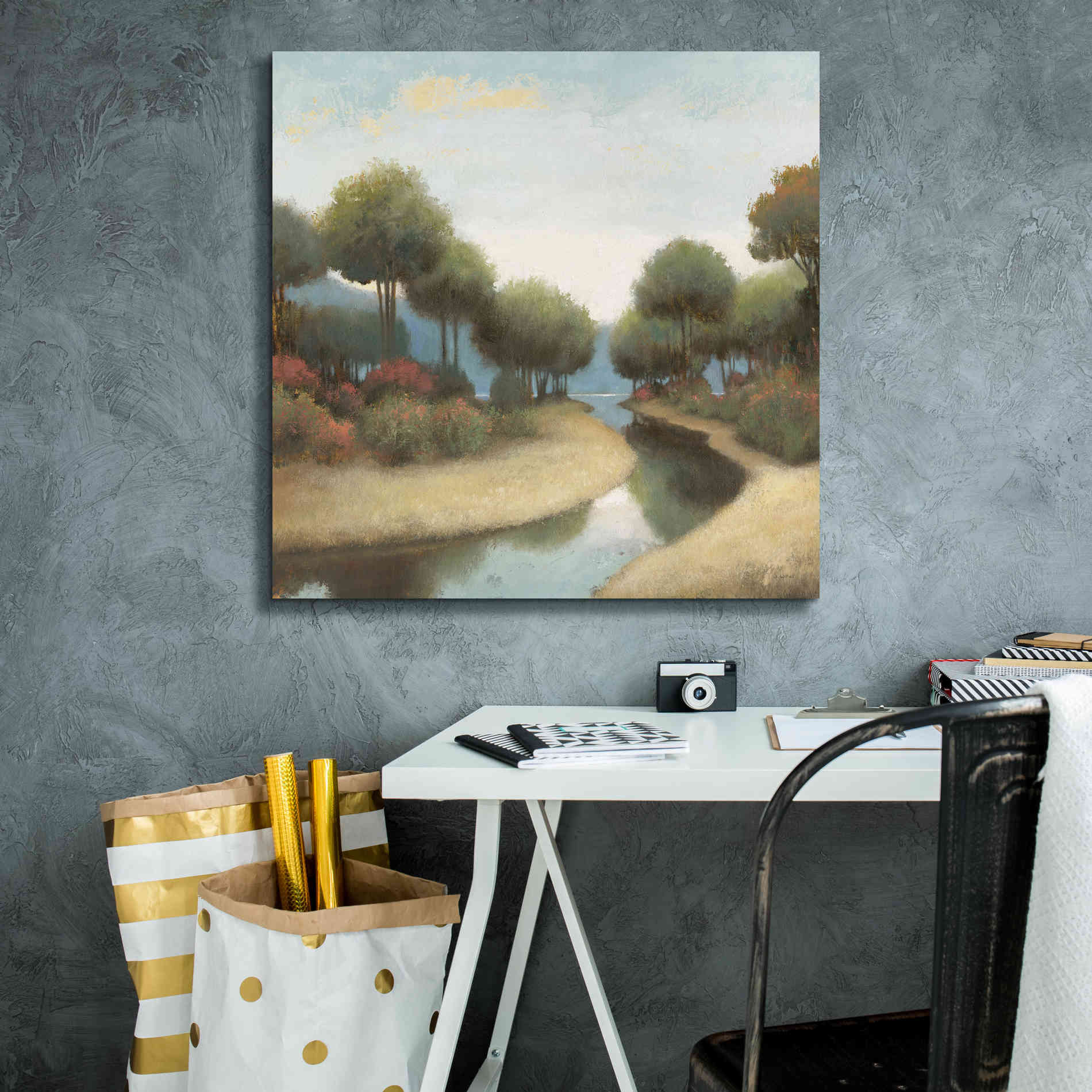 'By the Waterways I' by James Wiens, Canvas Wall Art,26 x 26