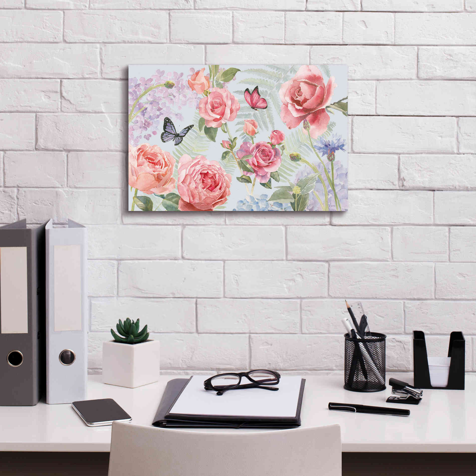 'Boho Bouquet I Blue' by James Wiens, Canvas Wall Art,18 x 12