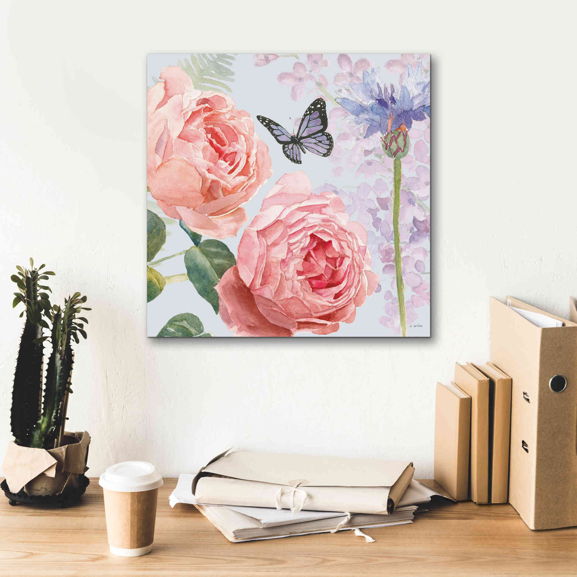 'Boho Bouquet II Blue' by James Wiens, Canvas Wall Art,18 x 18