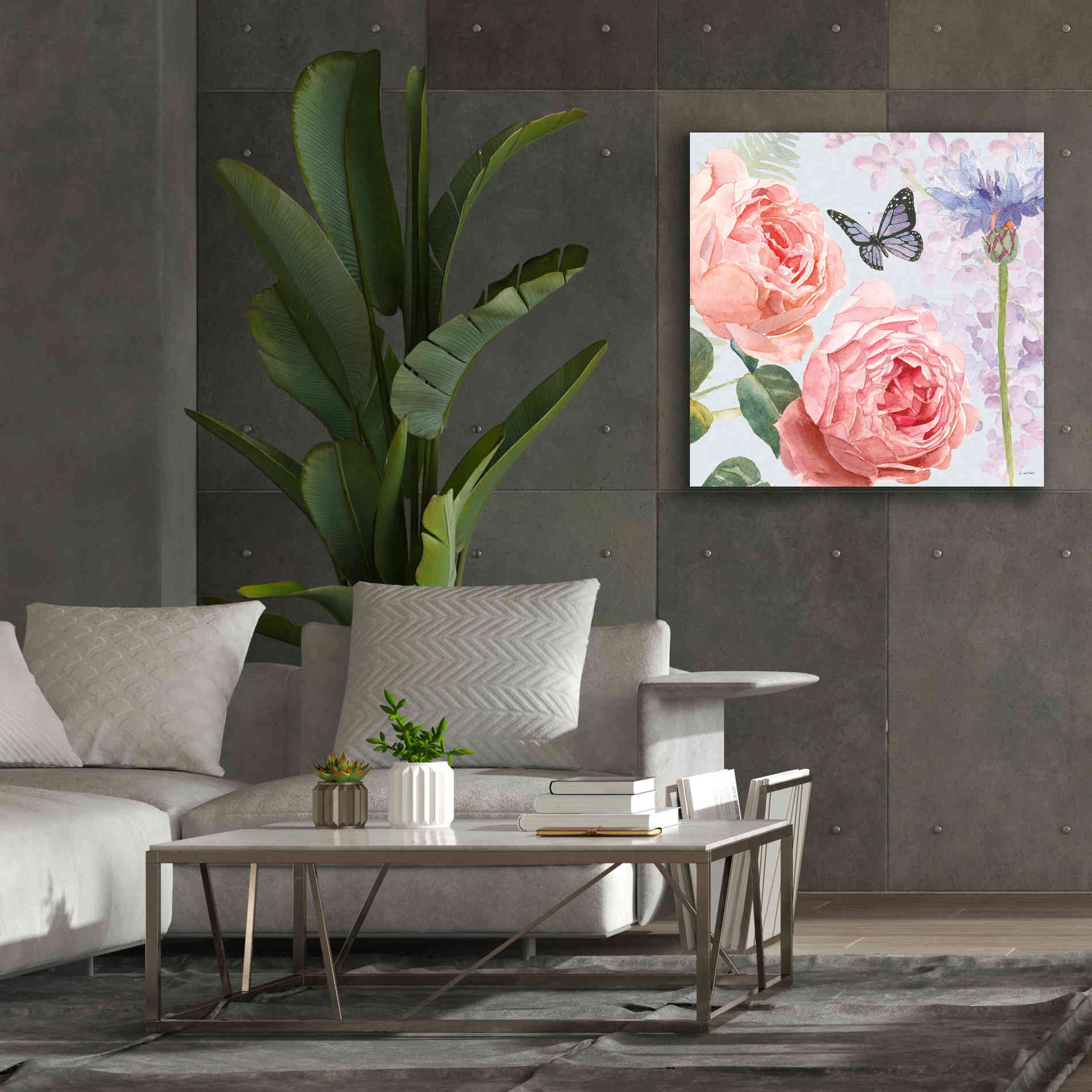 'Boho Bouquet II Blue' by James Wiens, Canvas Wall Art,37 x 37