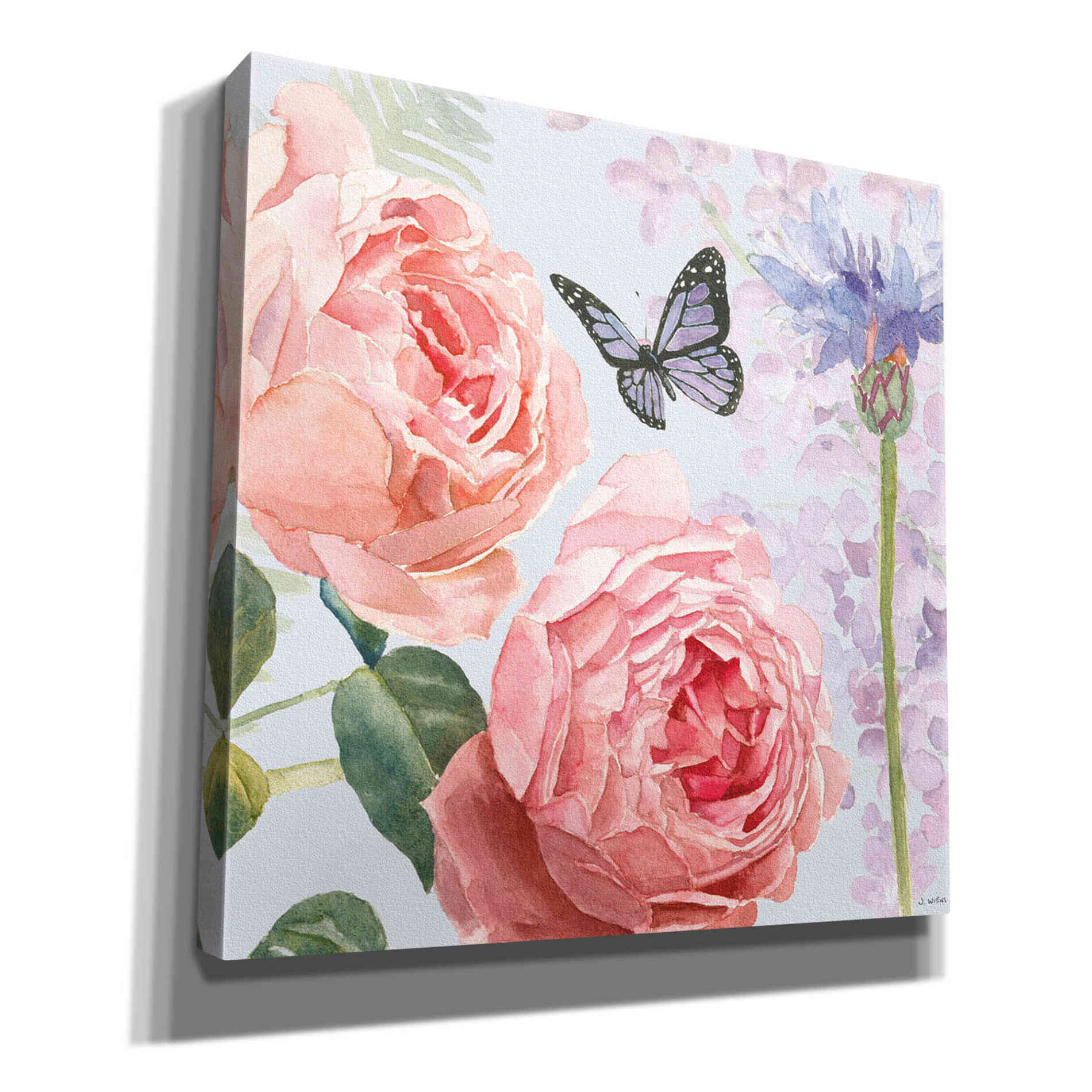 'Boho Bouquet II Blue' by James Wiens, Canvas Wall Art,12x12x1.1x0,18x18x1.1x0,26x26x1.74x0,37x37x1.74x0