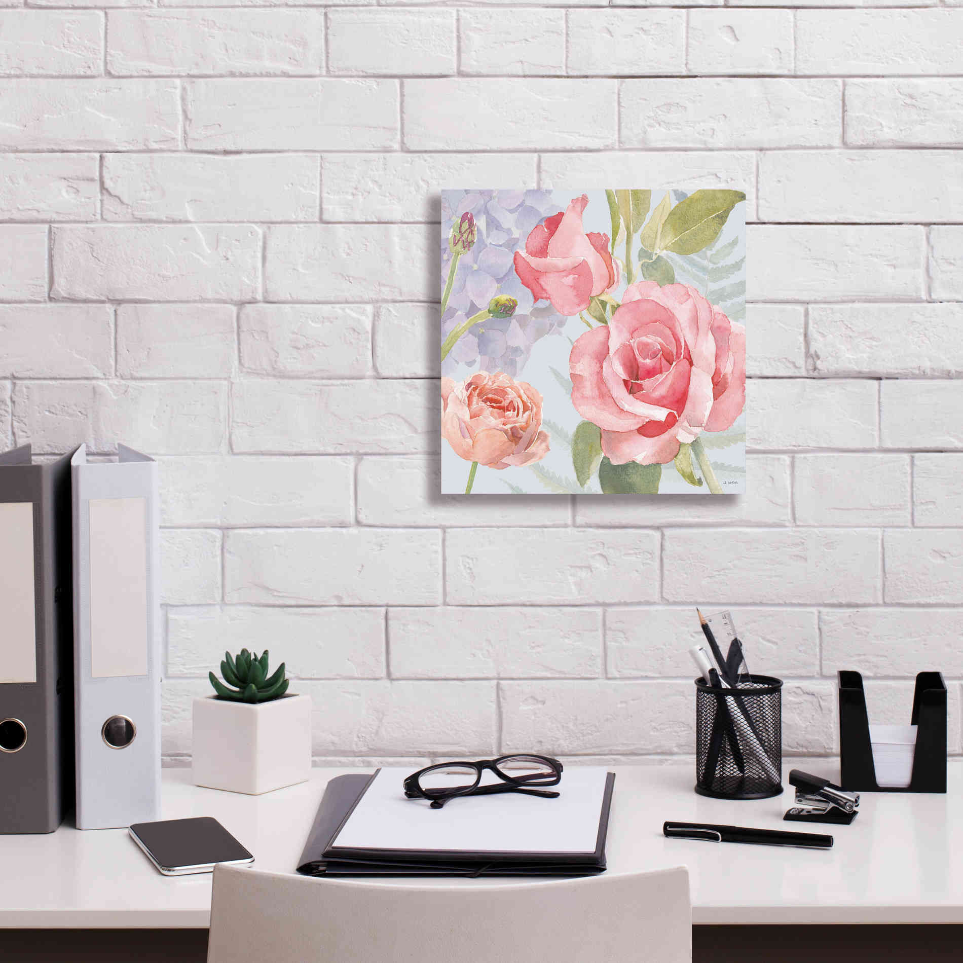 'Boho Bouquet III Blue' by James Wiens, Canvas Wall Art,12 x 12