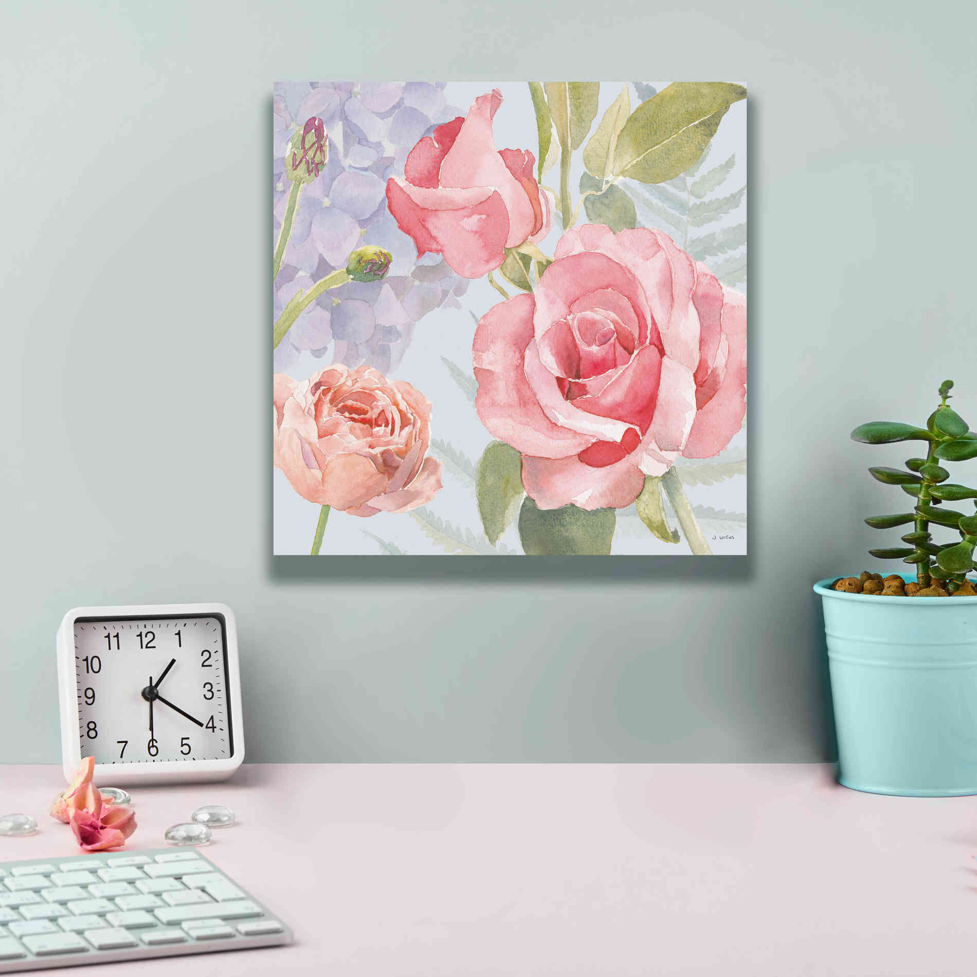 'Boho Bouquet III Blue' by James Wiens, Canvas Wall Art,12 x 12