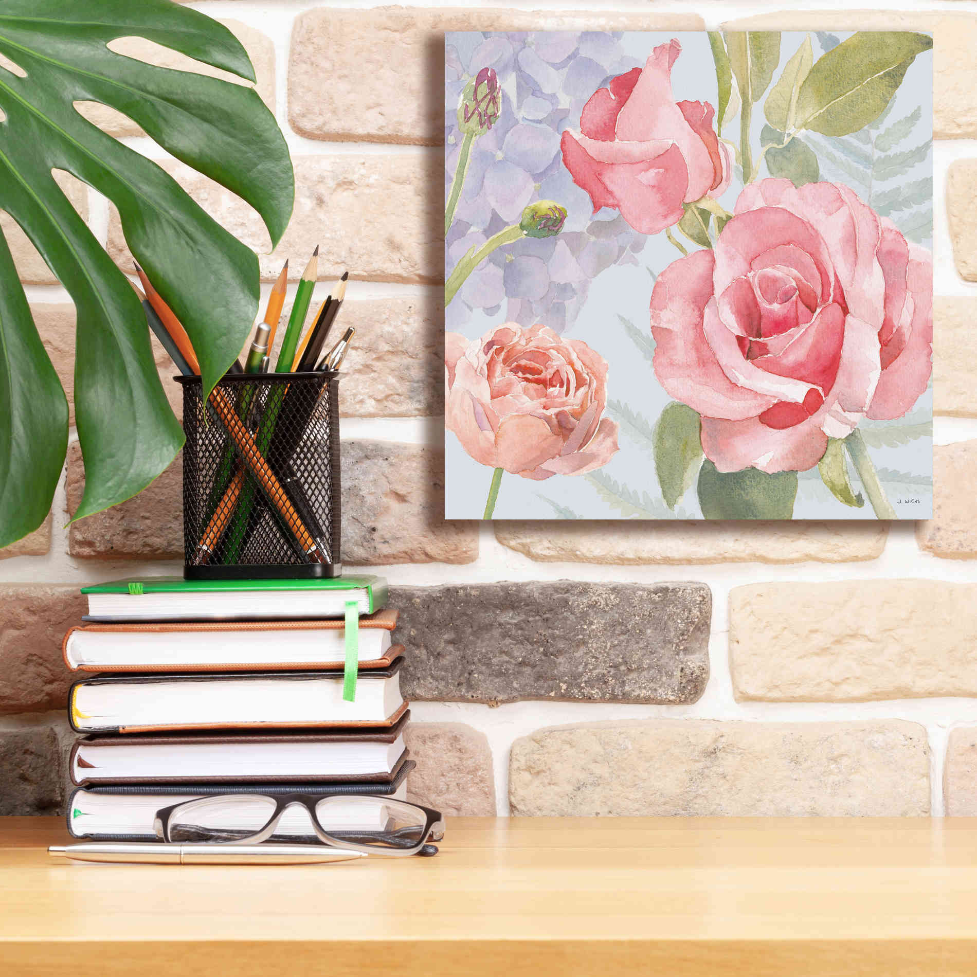 'Boho Bouquet III Blue' by James Wiens, Canvas Wall Art,12 x 12