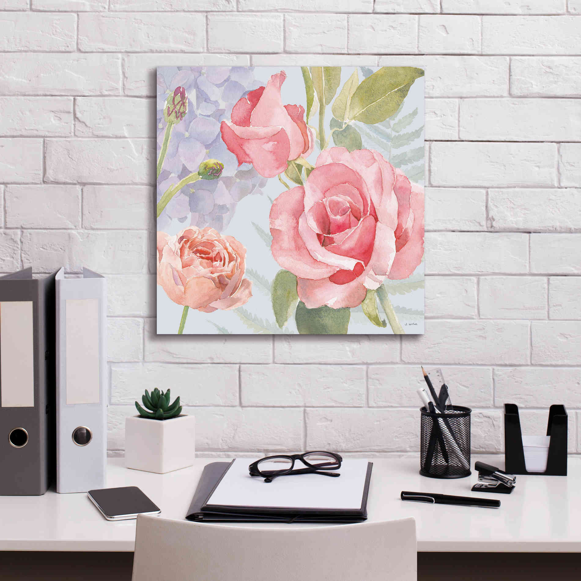 'Boho Bouquet III Blue' by James Wiens, Canvas Wall Art,18 x 18