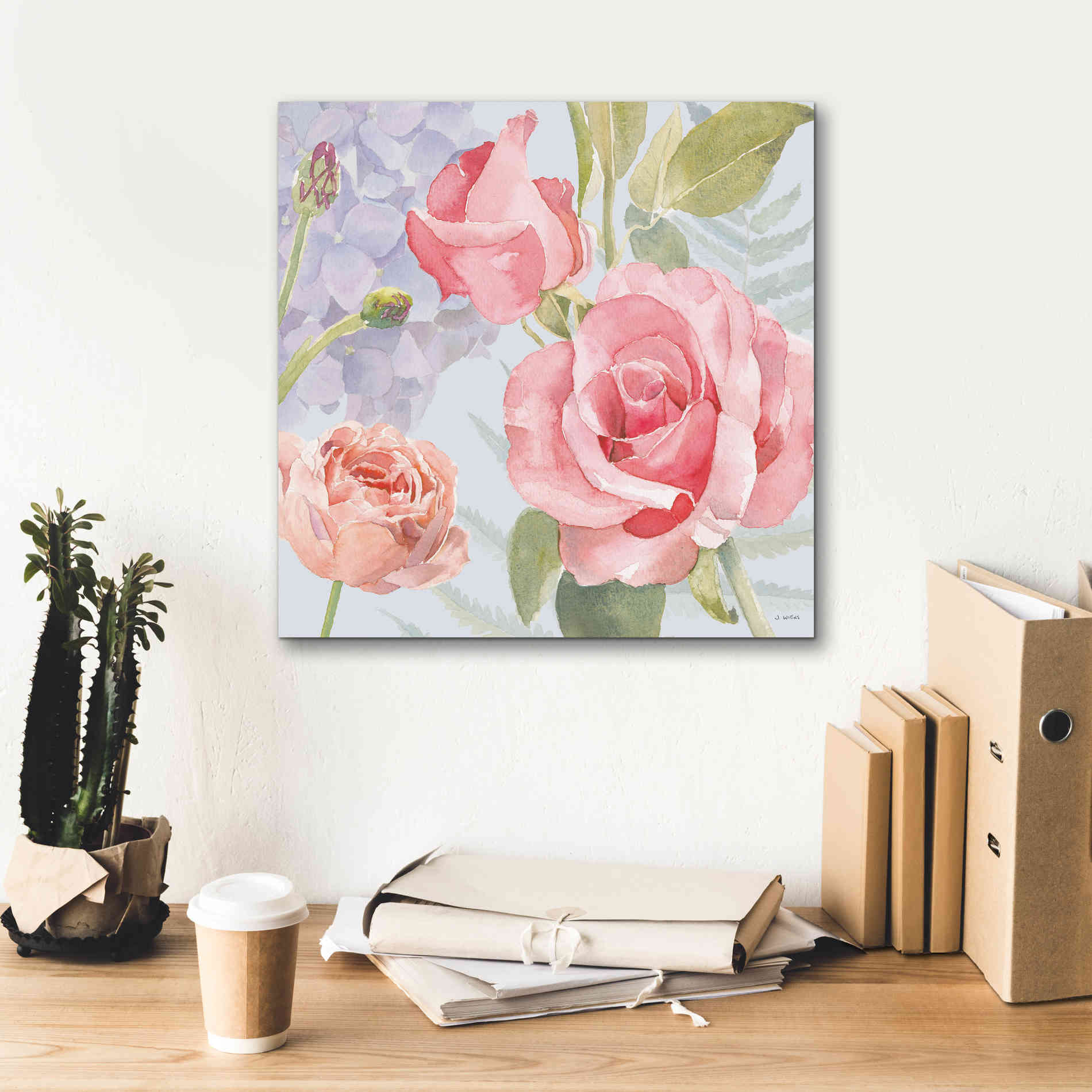 'Boho Bouquet III Blue' by James Wiens, Canvas Wall Art,18 x 18