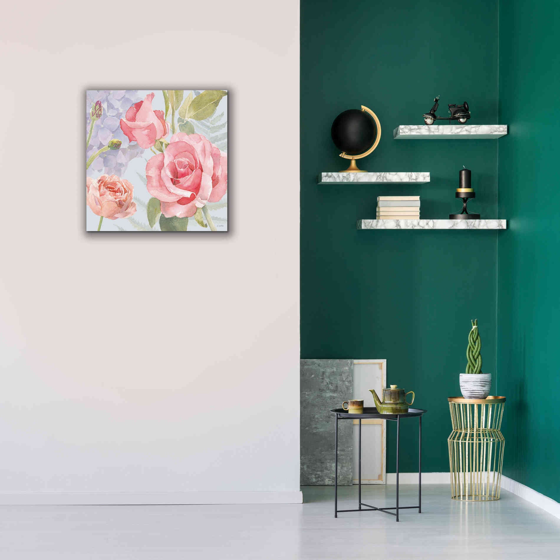 'Boho Bouquet III Blue' by James Wiens, Canvas Wall Art,26 x 26