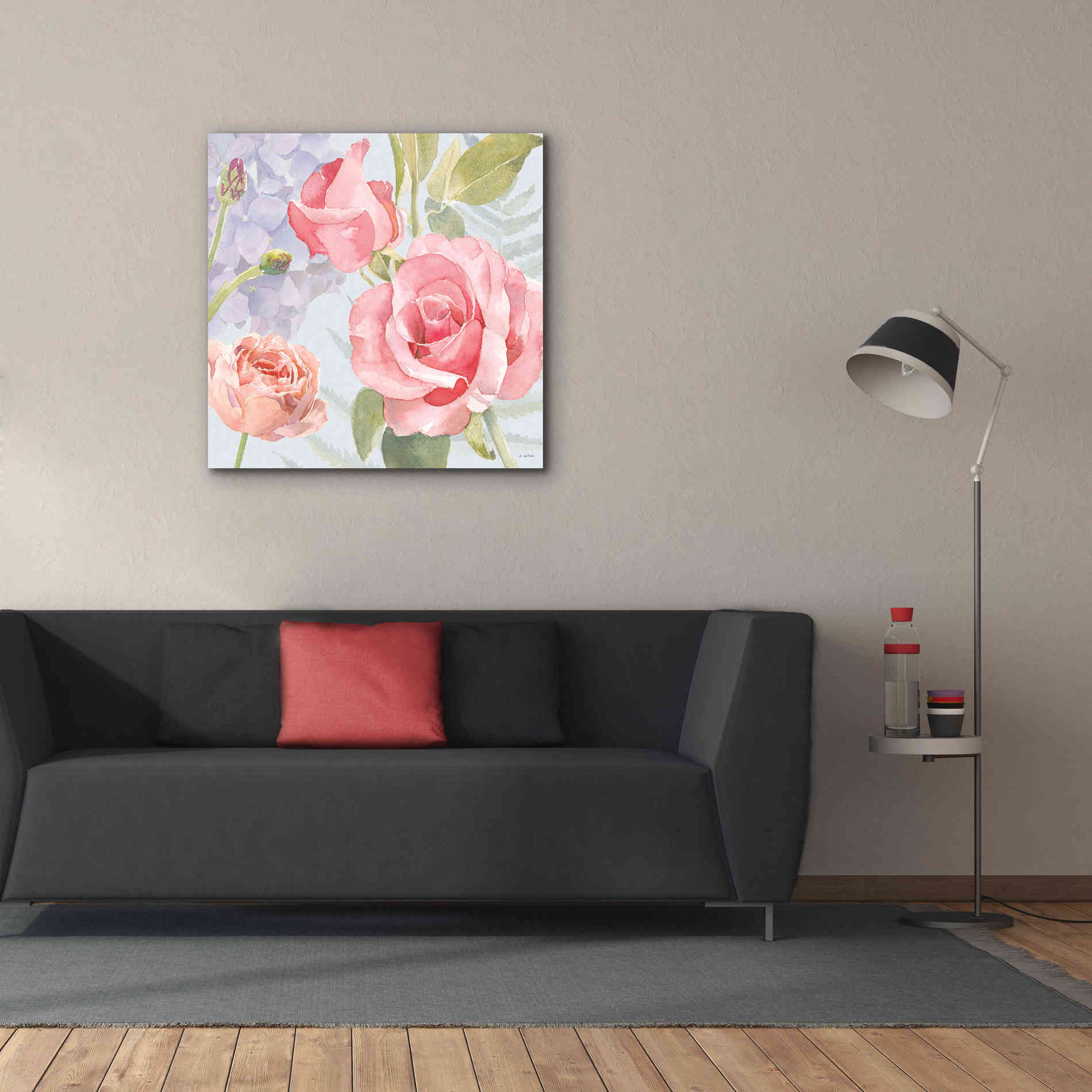 'Boho Bouquet III Blue' by James Wiens, Canvas Wall Art,37 x 37