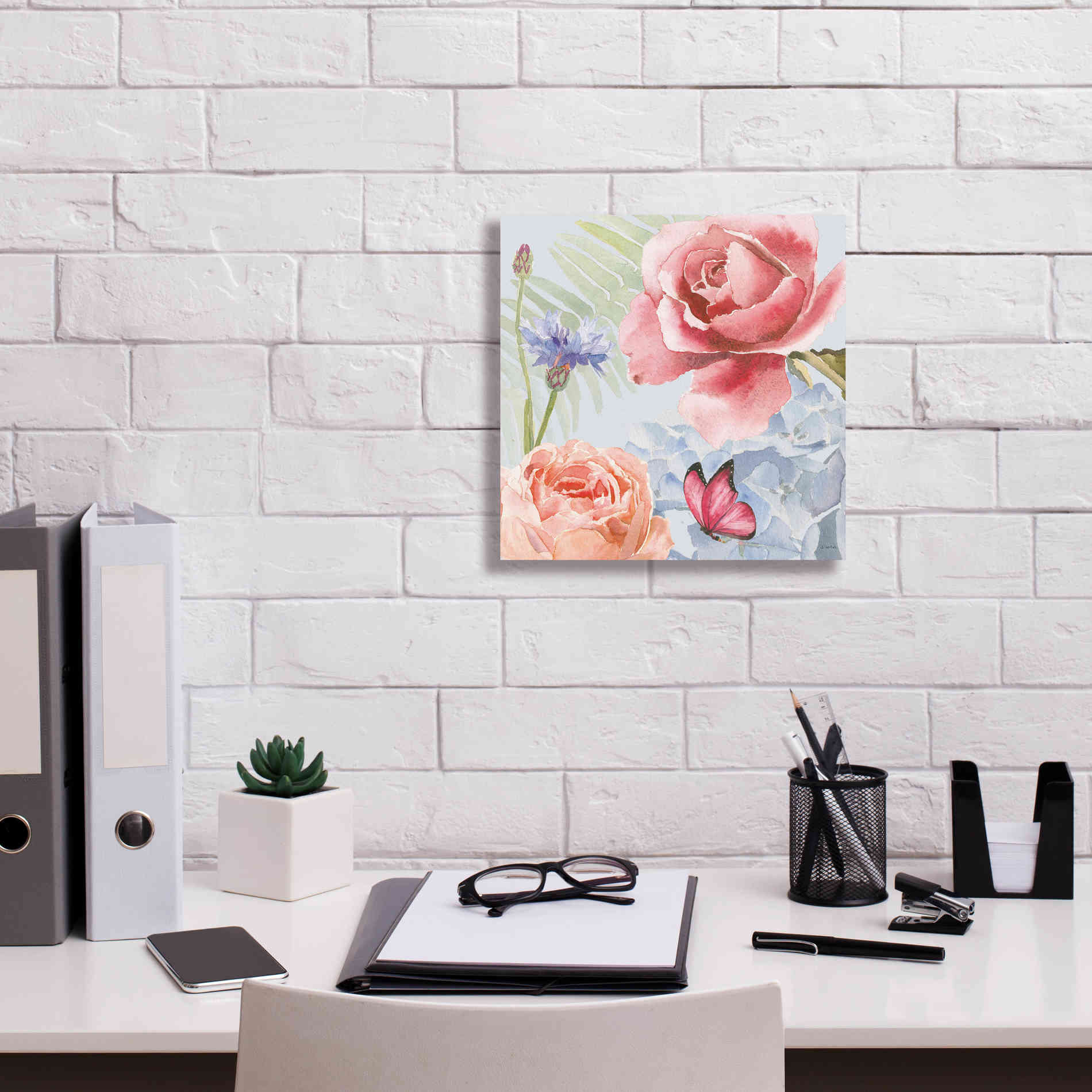 'Boho Bouquet IV Blue' by James Wiens, Canvas Wall Art,12 x 12