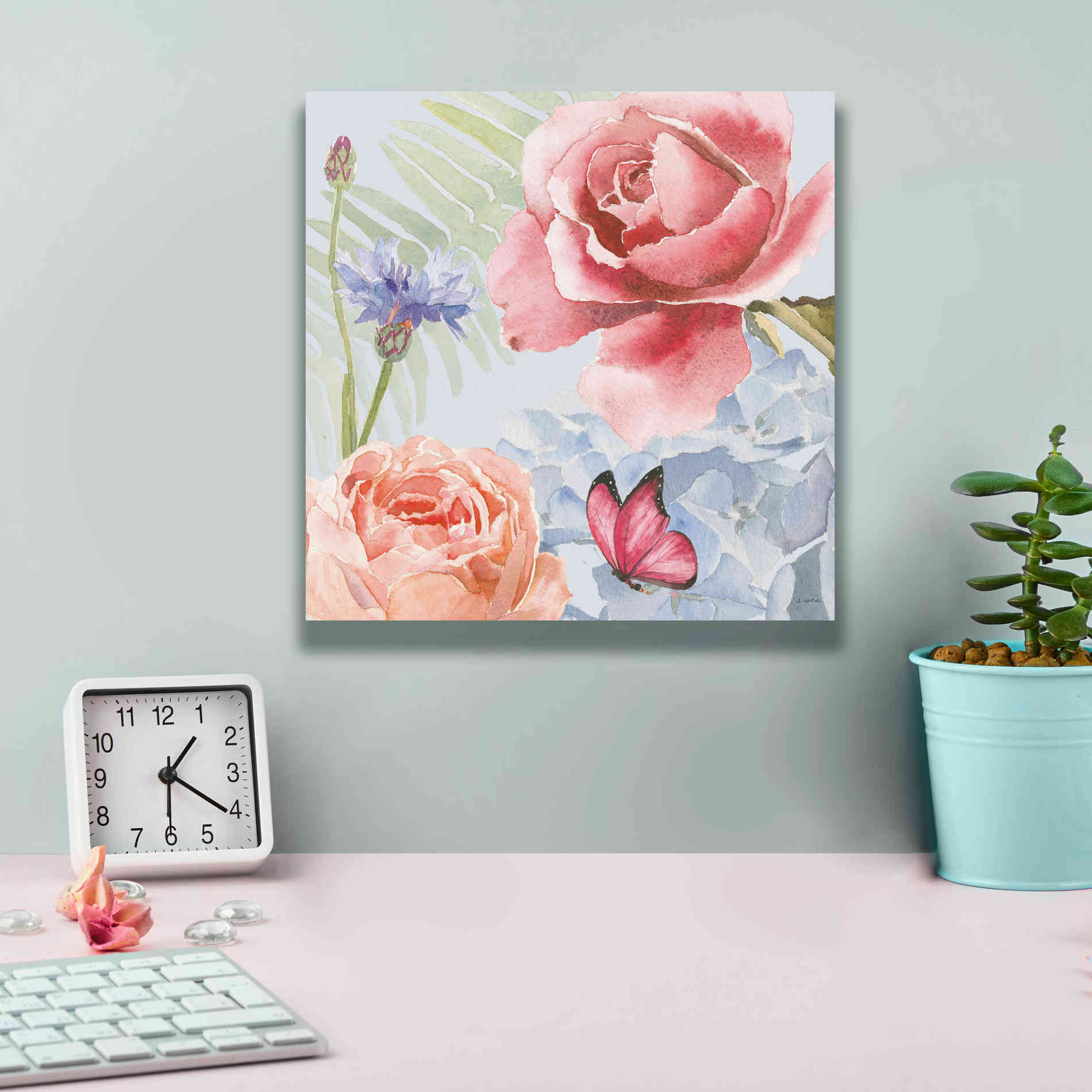 'Boho Bouquet IV Blue' by James Wiens, Canvas Wall Art,12 x 12