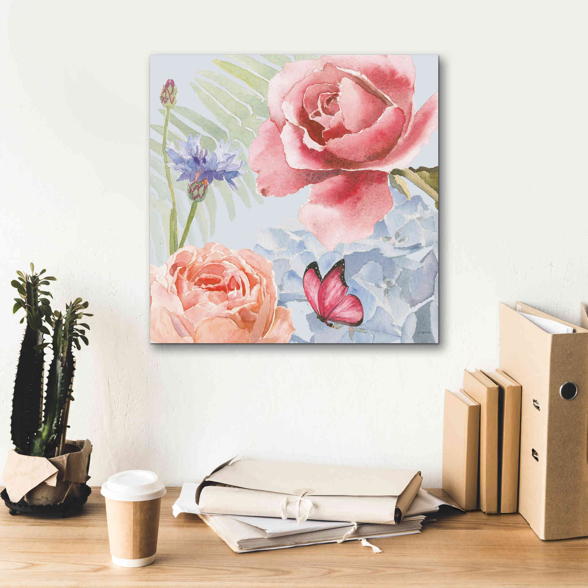 'Boho Bouquet IV Blue' by James Wiens, Canvas Wall Art,18 x 18
