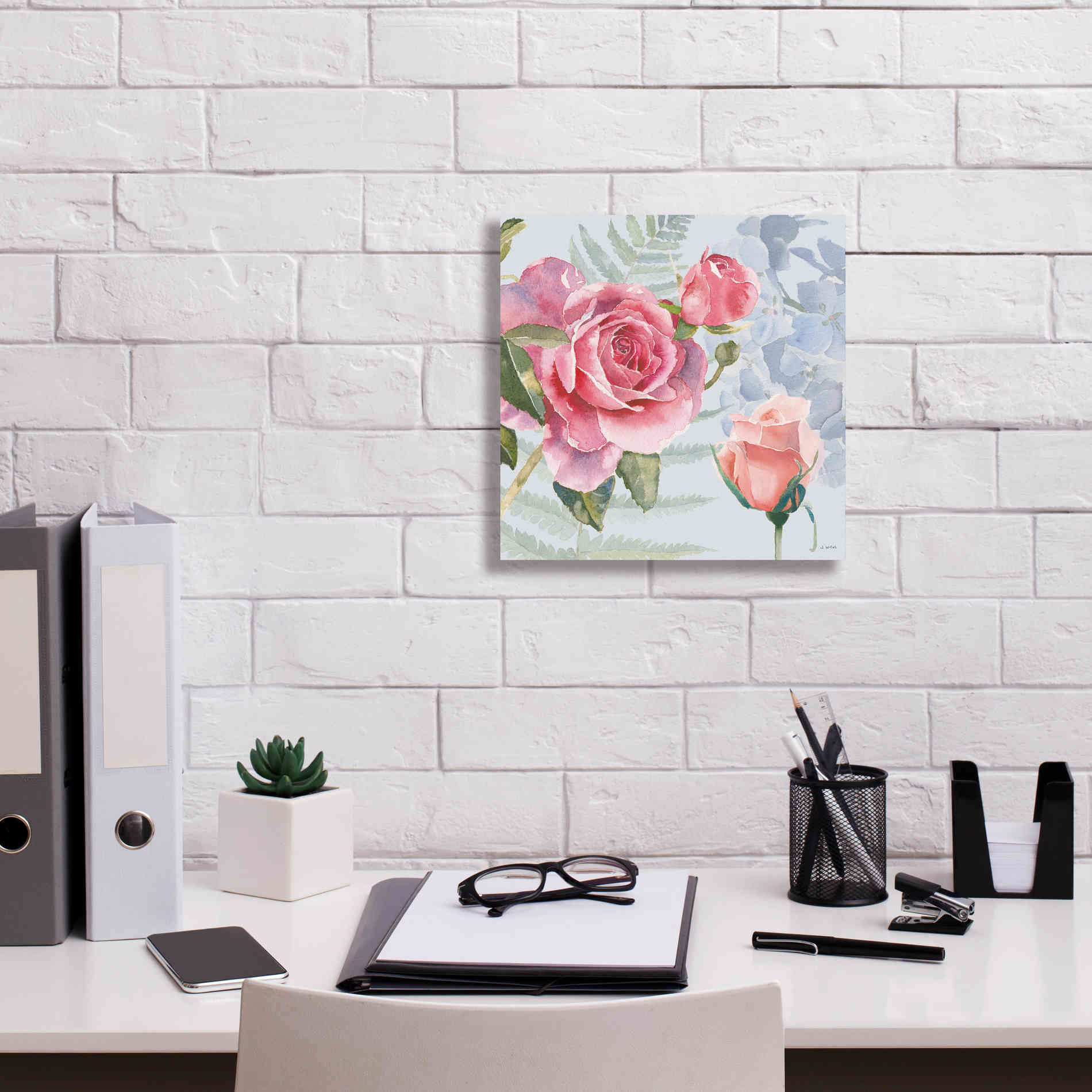 'Boho Bouquet V Blue' by James Wiens, Canvas Wall Art,12 x 12