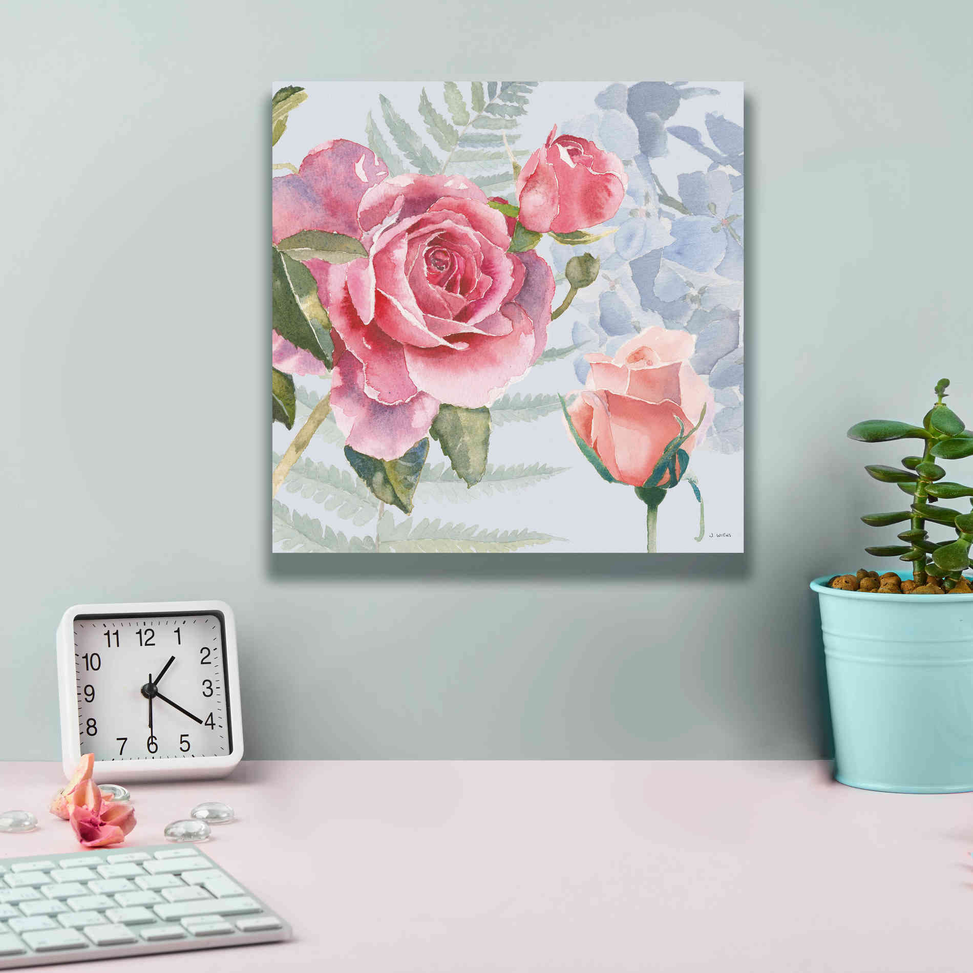 'Boho Bouquet V Blue' by James Wiens, Canvas Wall Art,12 x 12