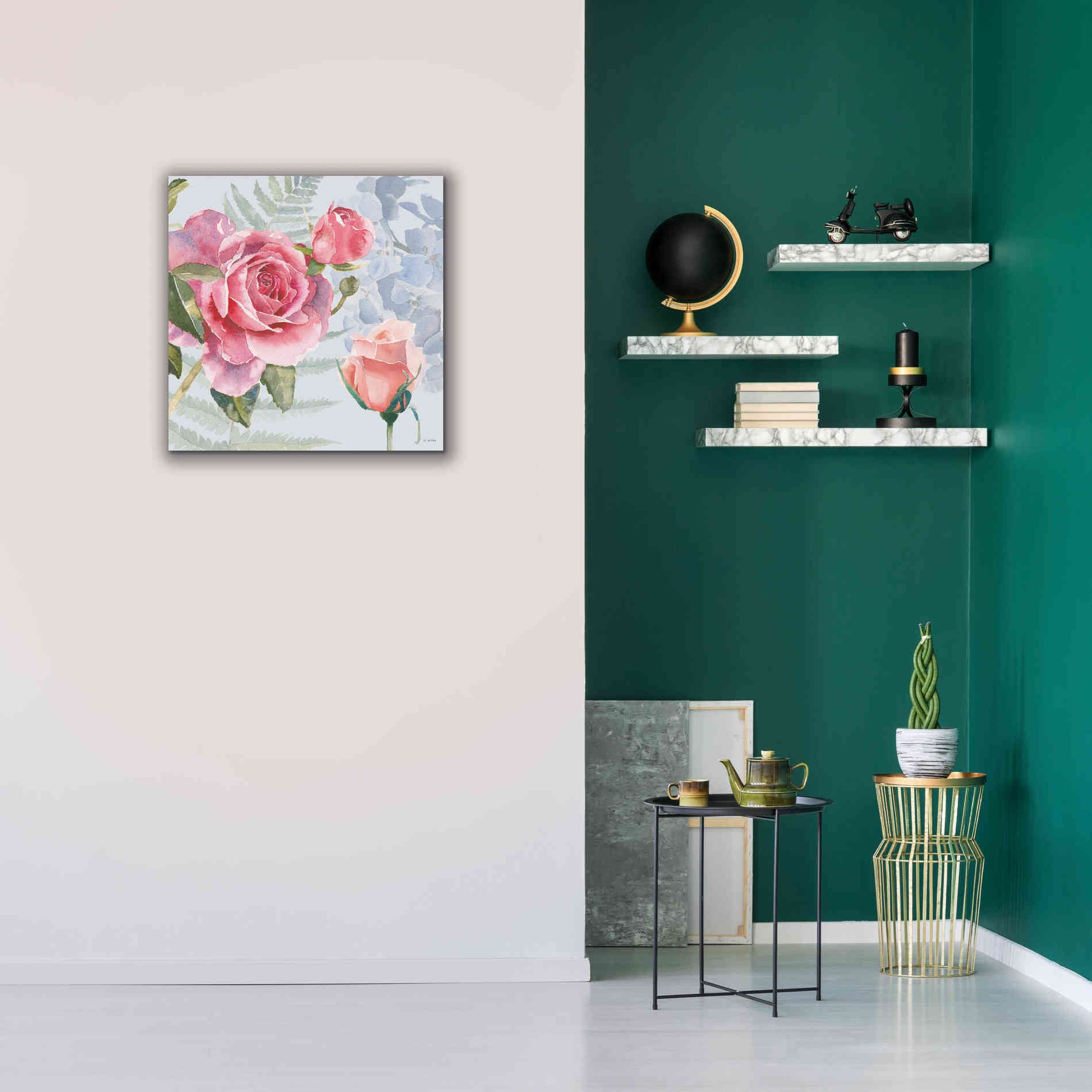 'Boho Bouquet V Blue' by James Wiens, Canvas Wall Art,26 x 26